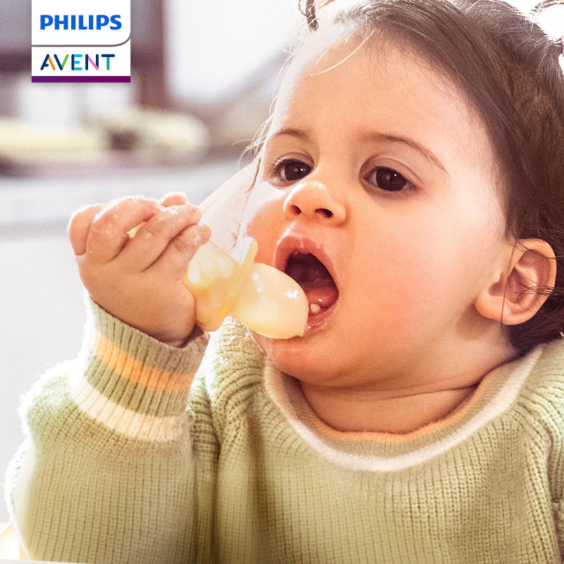 Baby Food Newborn - PHILIPS AVENT シリカゲル補完食スプーン新生児食べることを学ぶトレインソフトスプーン子供用食器滑り止め