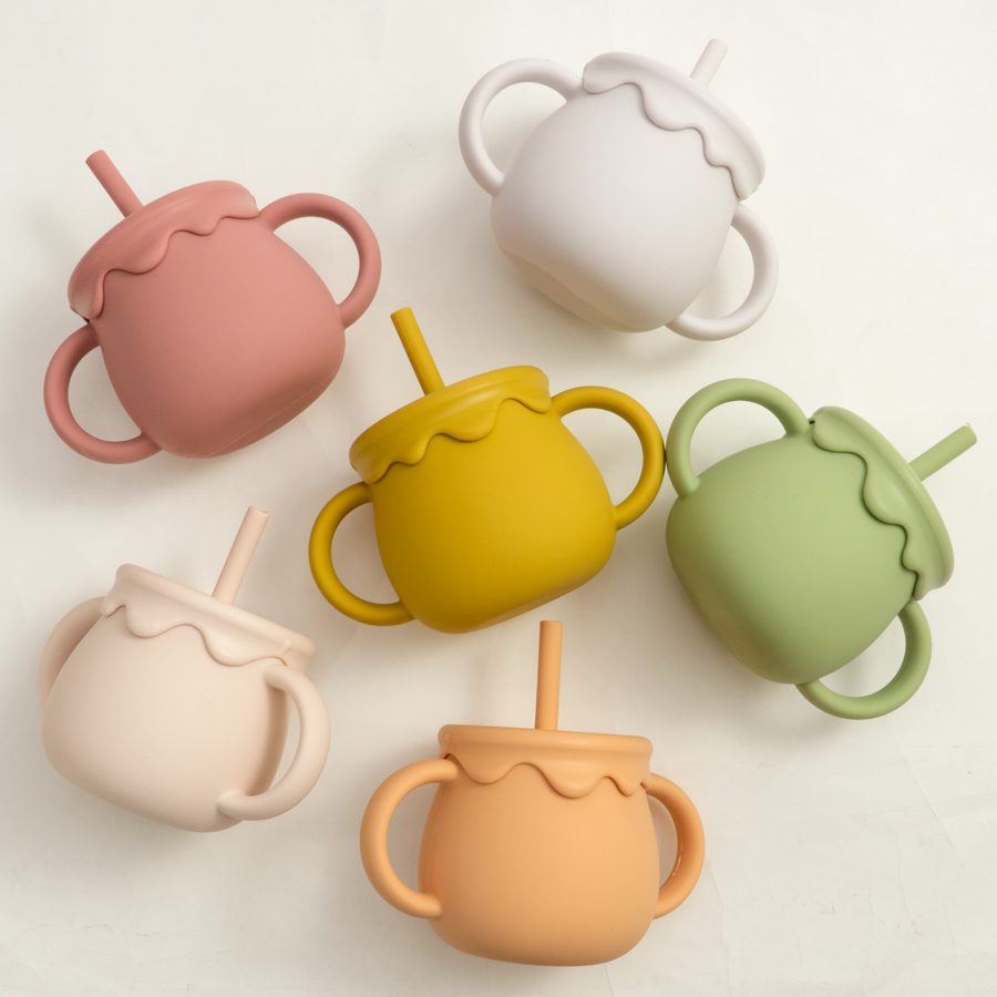 Baby Food Zone - ベビー授乳カップポータブルドリンクウェアシッピーカップ固形食品容器スナックカップ幼児学習カップ新生児用品