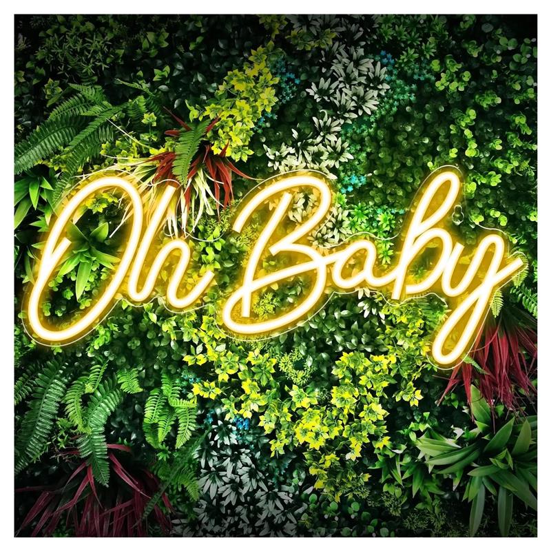 Baby Food Restaurant - Oh Baby ネオンサイン 壁装飾用ライト 吊り下げ式 明るさ調整可能