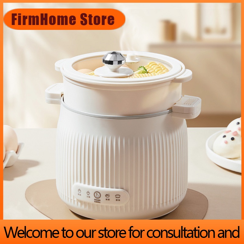 Baby Food Steamer - FirmHome Store1.6L 電気炊飯器多機能ベビーフードポットスチーマーミニホットポットホームチタンセラミックライナーノンスティックライス