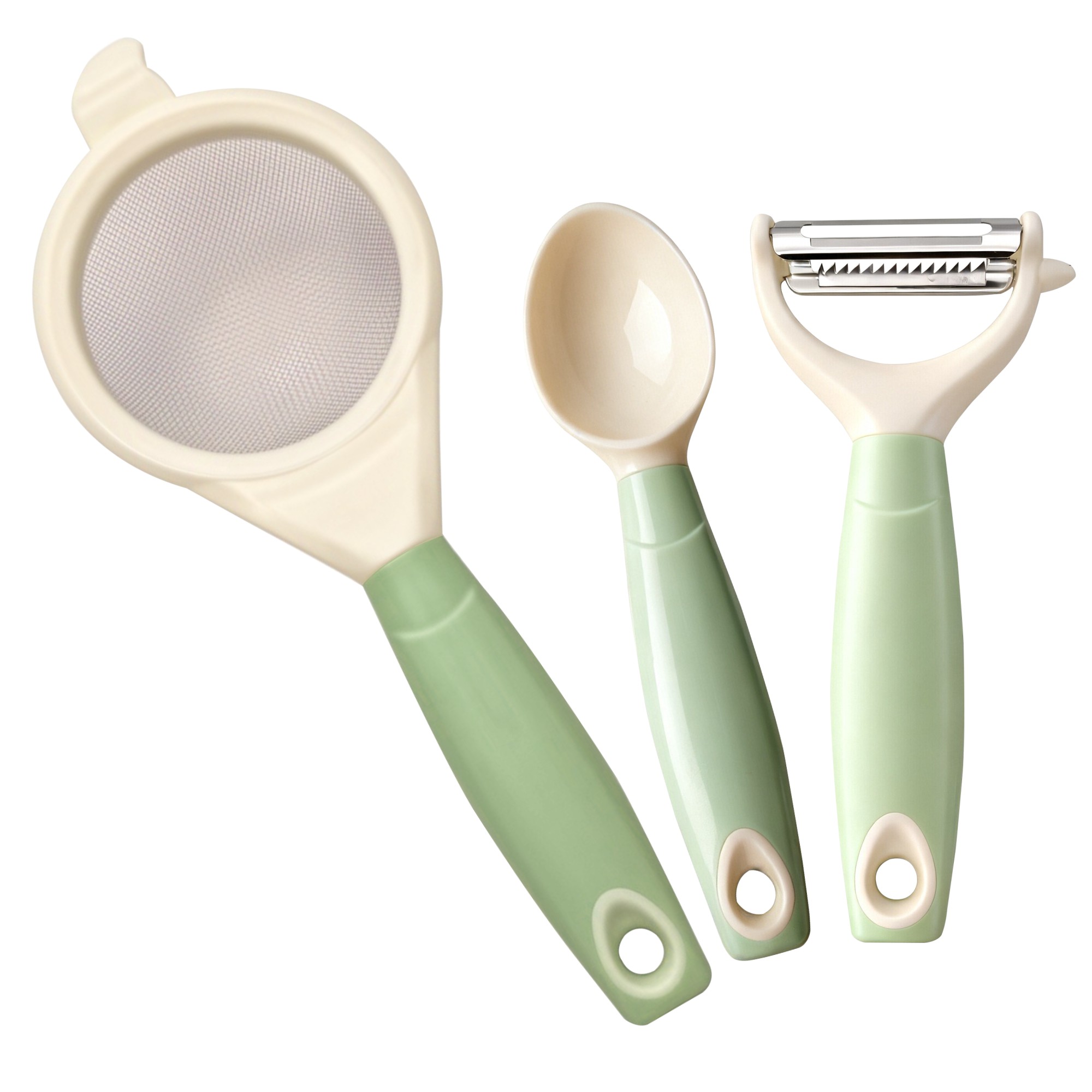 Baby Food Strainer - 3点セット ベビーフード調理キット ベビーフード用スプーン フードストレーナー ピーラー 乳児用給餌ツール