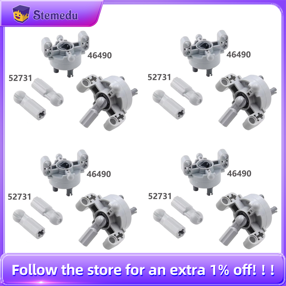 Lego Set Technic - 4 セットテクニカルパーツホイールハブ CV カルダンボールジョイントステアリングサスペンションドライブアクスル Legoeds 互換