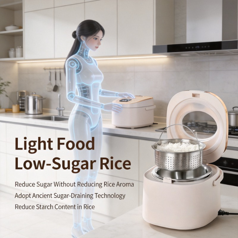 Baby Food Steamer - スマート低糖電気炊飯器蒸し器、保温機能付き、ポータブル家庭用キッチン家電