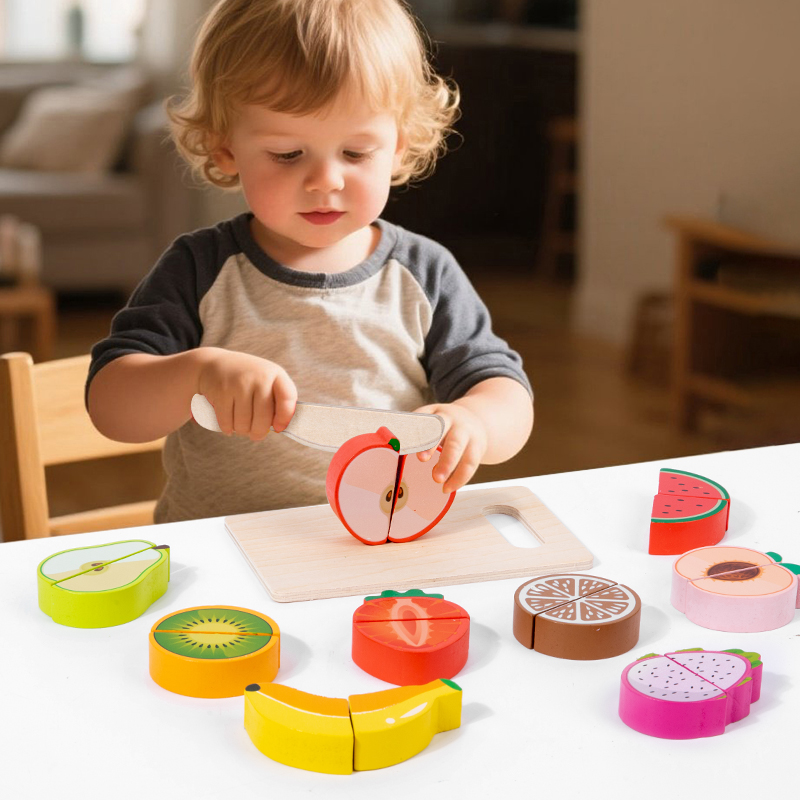 Baby Food Natural - 木製キッチンごっこおもちゃシミュレーション切断フルーツ食品ゲームベルクロプレイキッチンアクセサリーモンテッソーリ教育玩具子供のため
