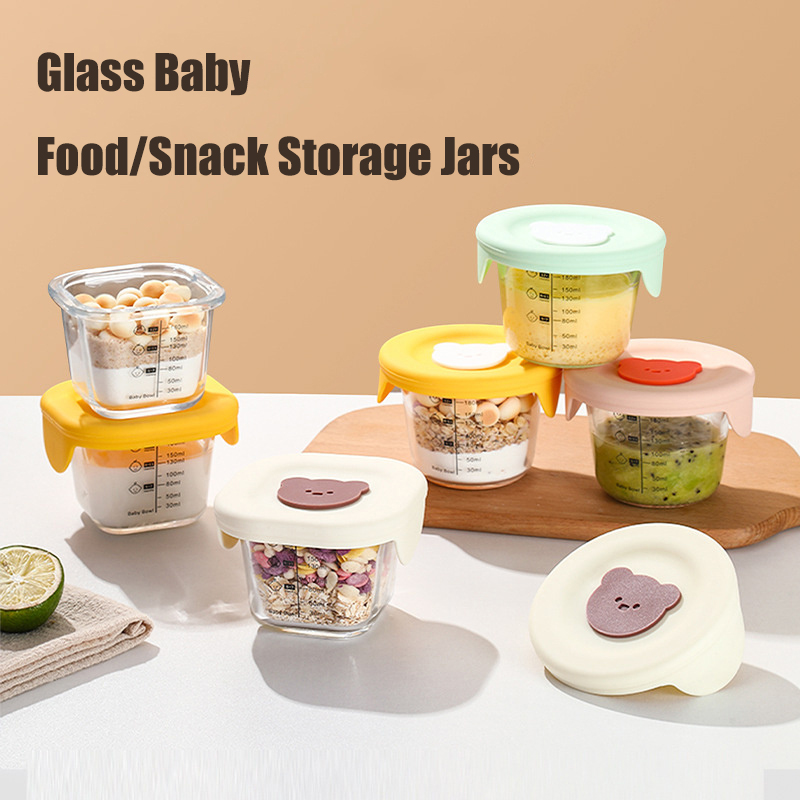 Baby Food Category - ふた付きベビーフード収納ジャー、幼児用の漏れ防止スナックピューレ容器、冷凍庫電子レンジ対応給餌ボウル、180ml
