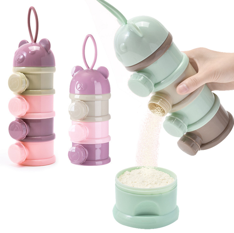 Baby Food Zone - ストレージ 3/4 層ポータブル食品容器粉ミルクパウダーカートンディスペンサーこぼれ防止 1 ～ 6