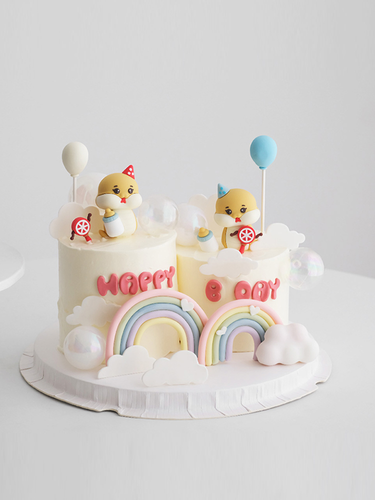 Baby Food Newborn - 生まれたばかりの赤ちゃんの誕生日ケーキの装飾,満月の装飾品,哺乳瓶,ガラガラのケーキのトッピング,ギフト,ヘビの年,2025日,