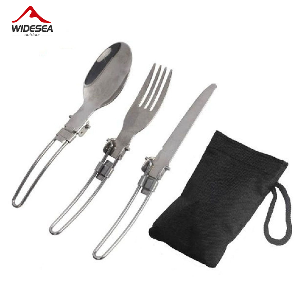 Weaning Spoon Set - 3 個 1 セットポータブルアウトドアキャンプ旅行ピクニック折りたたみステンレス鋼カトラリーセットスプーンフォークナイフ食器送料無料
