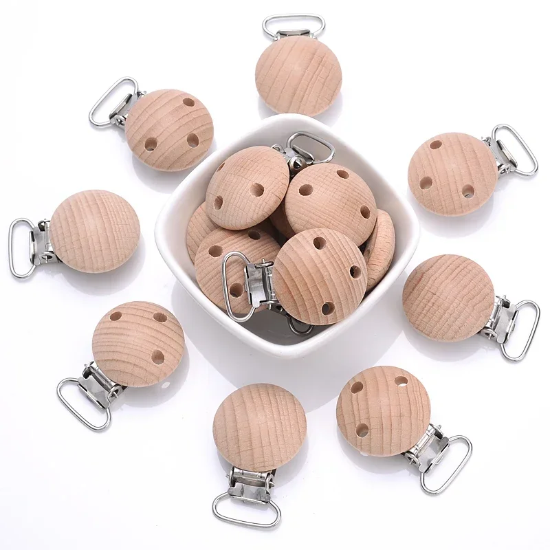 10個入り クリップ 30mm 丸型 天然ブナ木製 おしゃぶ - Baby Food Natural のレビューと価格