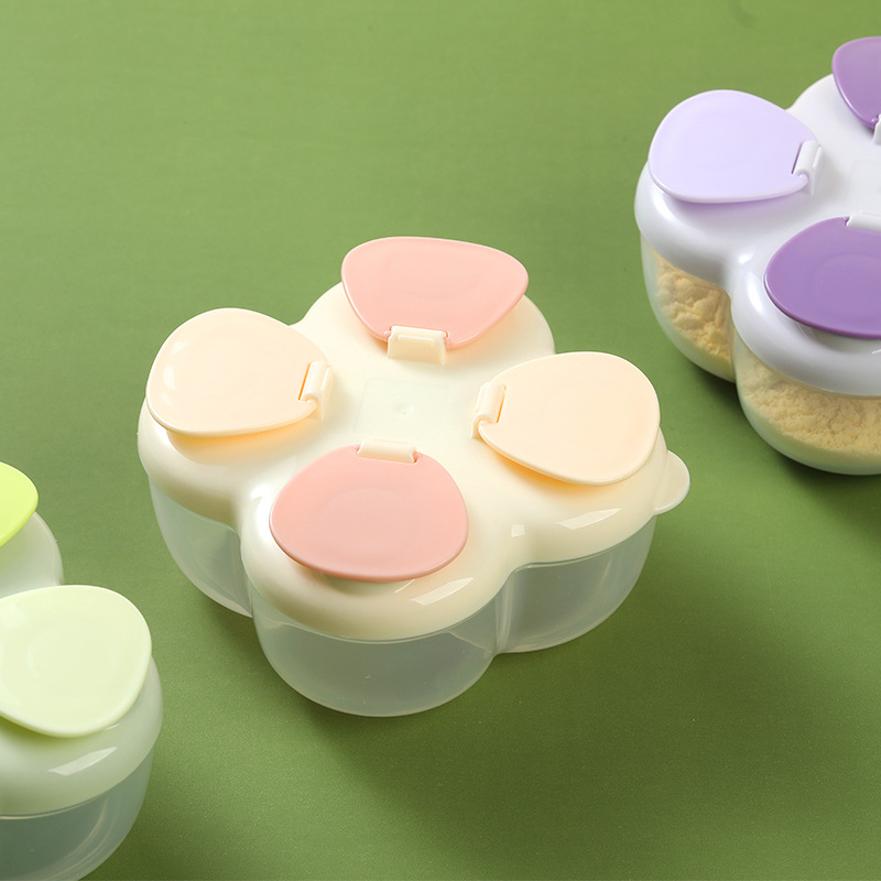ポータブルクローバー4コンパートメント粉ミルクキャニスター、 - Baby Food Category のレビューと価格