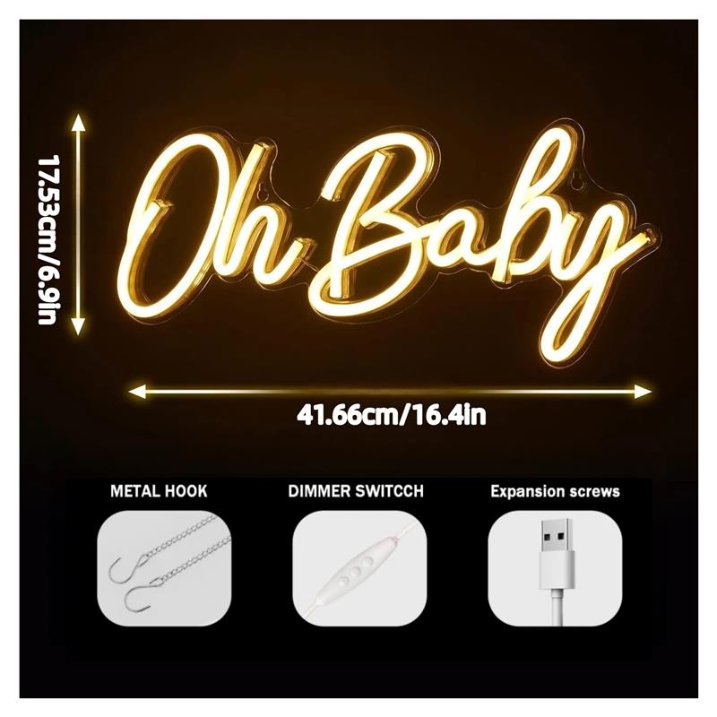 Oh Baby ネオンサイン 壁装飾用ライト 吊り下げ式 明 - Baby Food Restaurant のレビューと価格