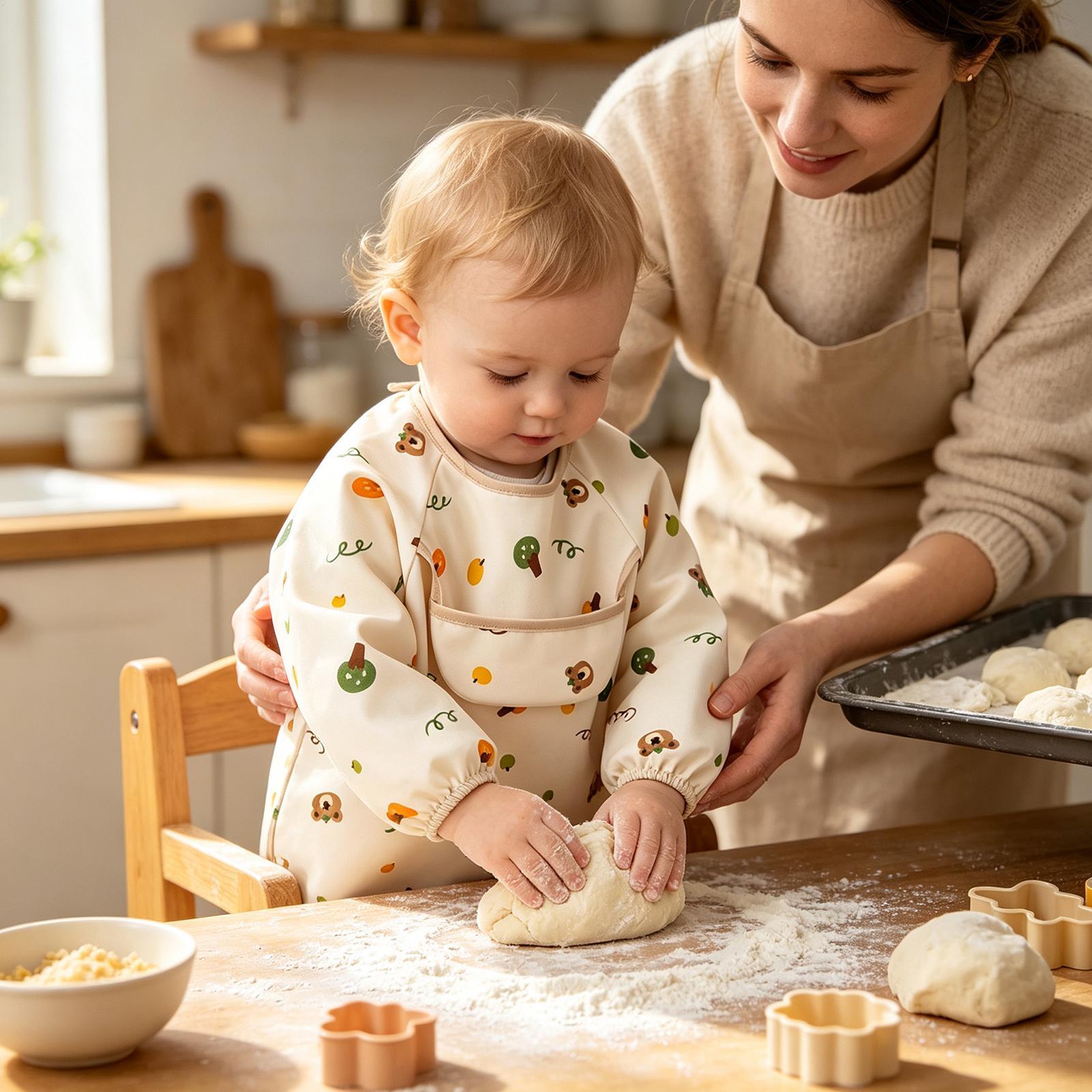 キッズスモックビブ防水再利用可能な長袖6-36ヶ月子供用食品 - Baby Food Restaurant のレビューと価格