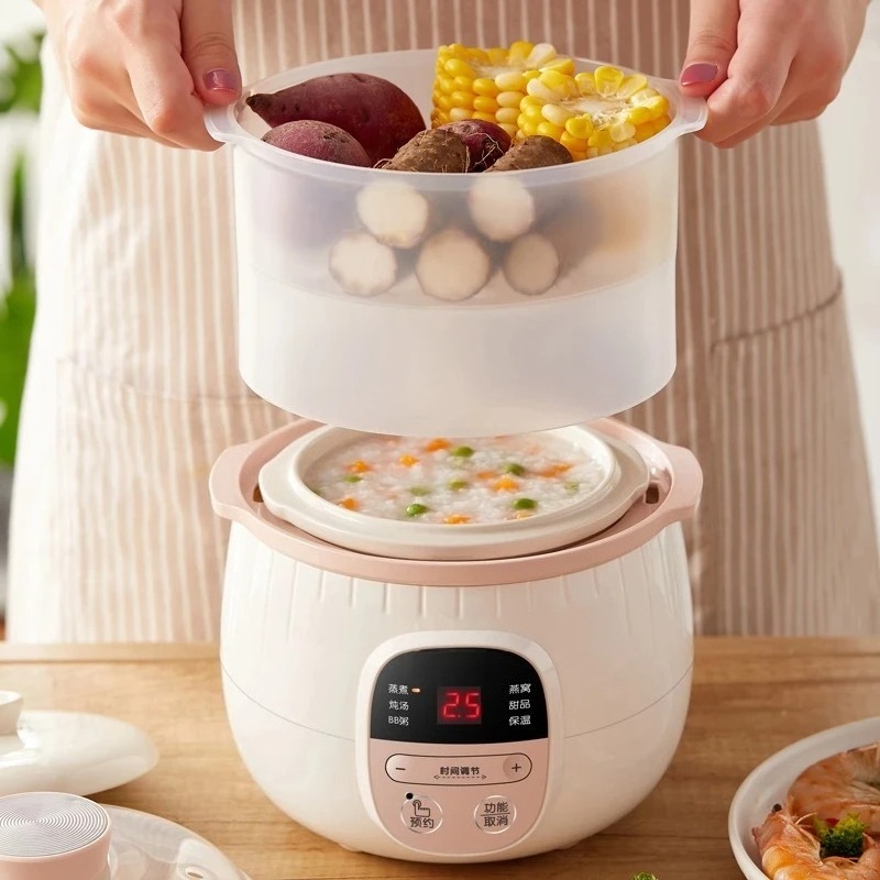 0.8L ベビーポリッジメーカー 自動セラミック煮込み鍋 2 - Baby Food Steamer のレビューと価格