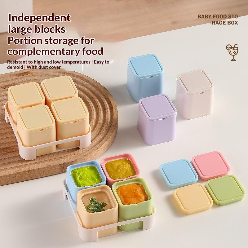 4グリッドベビーフード保存容器、防塵蓋とトレイデザイン、耐熱 - Baby Food Homemade のレビューと価格