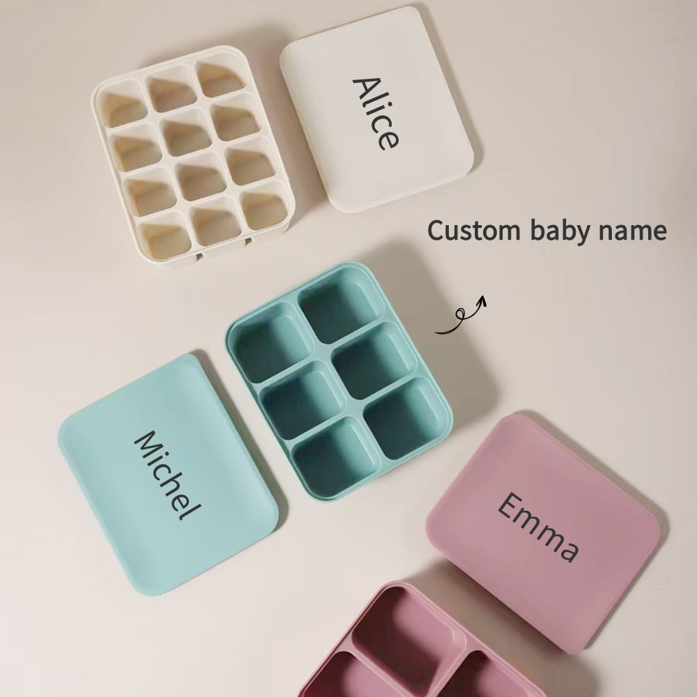 名前入りベビーフードフリーザートレイ、12セルBPAフリーシ - Baby Food Homemade のレビューと価格