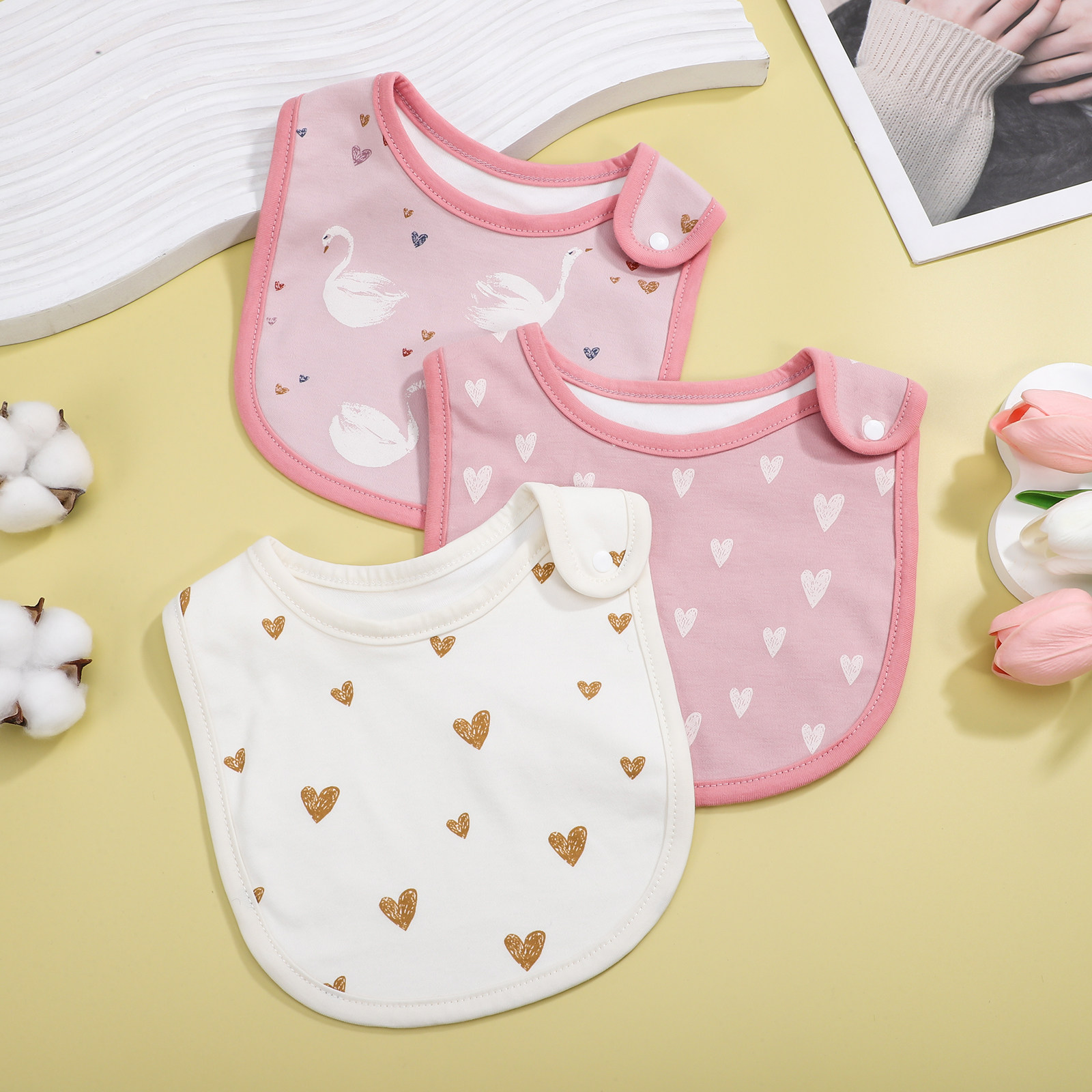 3枚組コットン製よだれかけ、新生児用授乳用よだれかけ、スナッ - Baby Food Newborn のレビューと価格