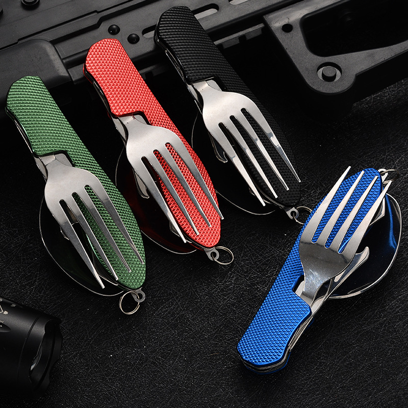 4 in1 折りたたみ式キャンプ用食器セット 多機能ナイフ  - Weaning Spoon Set のレビューと価格