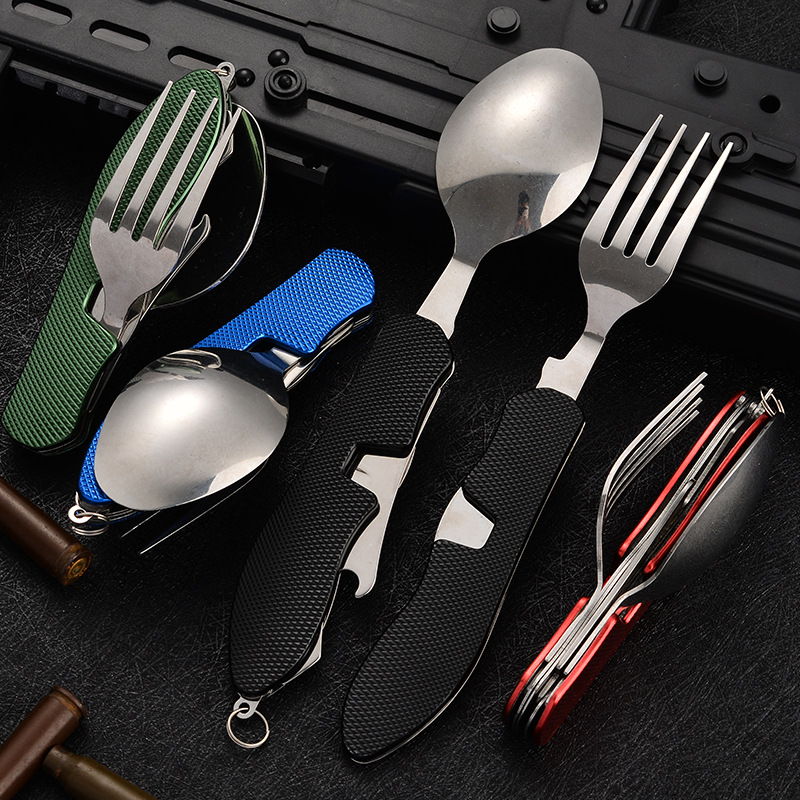 4 in1 折りたたみ式キャンプ用食器セット 多機能ナイフ  - Weaning Spoon Set のレビューと価格