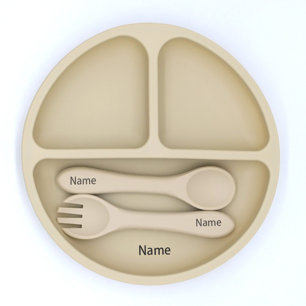無料の名前印刷シリコン子供用食器給餌ボウルシリコンフォークス - Baby Food Chart のレビューと価格