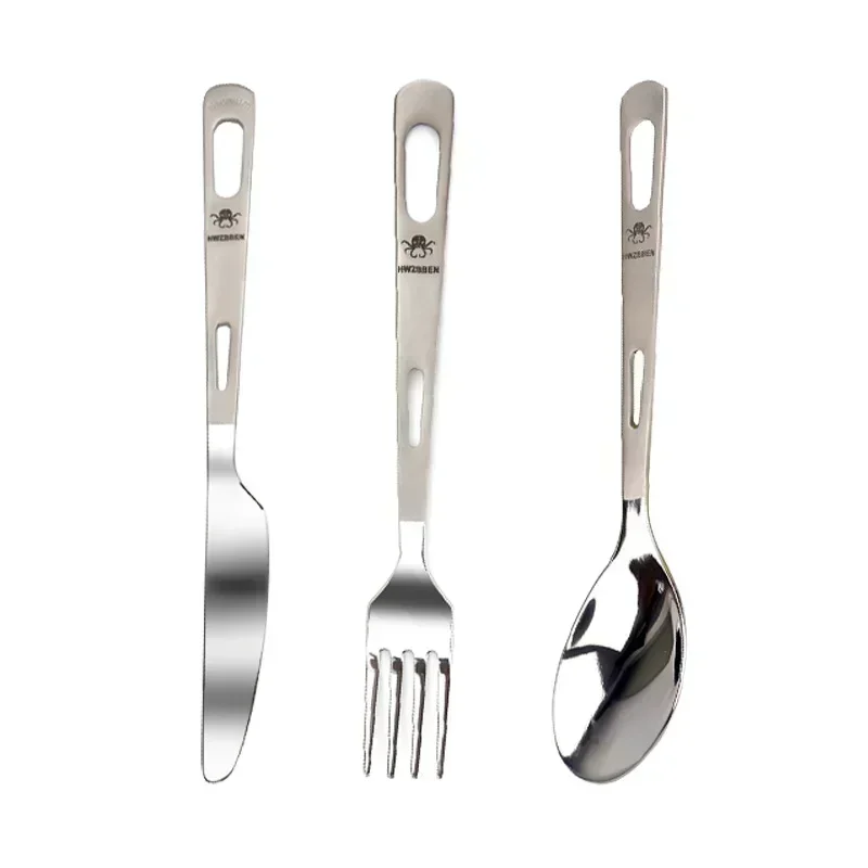 Hwzbben-チタン食器セット、フォーク、スプーン、ナイフ - Weaning Spoon Set のレビューと価格