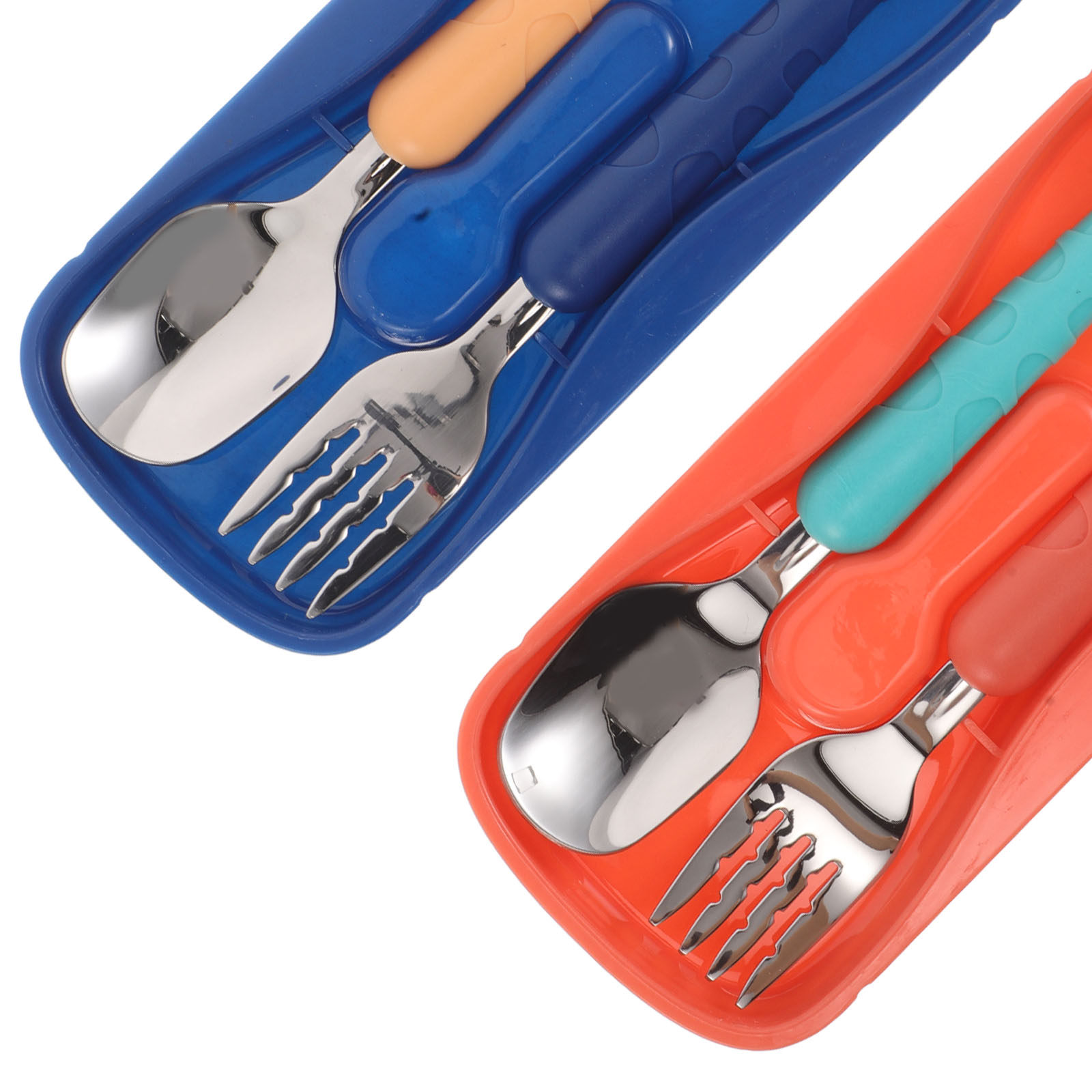 1セット ポータブル ステンレス製 子供用食器セット コンパ - Weaning Spoon Set のレビューと価格