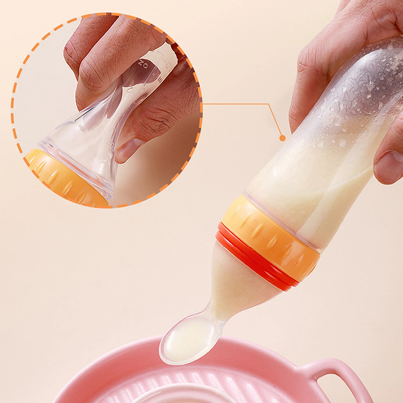 絞る哺乳瓶シリコーン新生児トレーニング米シリアル食品スプーン - Baby Food Zone のレビューと価格