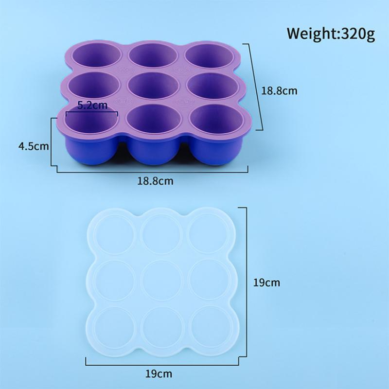 ベビーフードシリコン容器 9グリッド冷凍トレイ 漏れ防止蓋  - Baby Food Homemade のレビューと価格