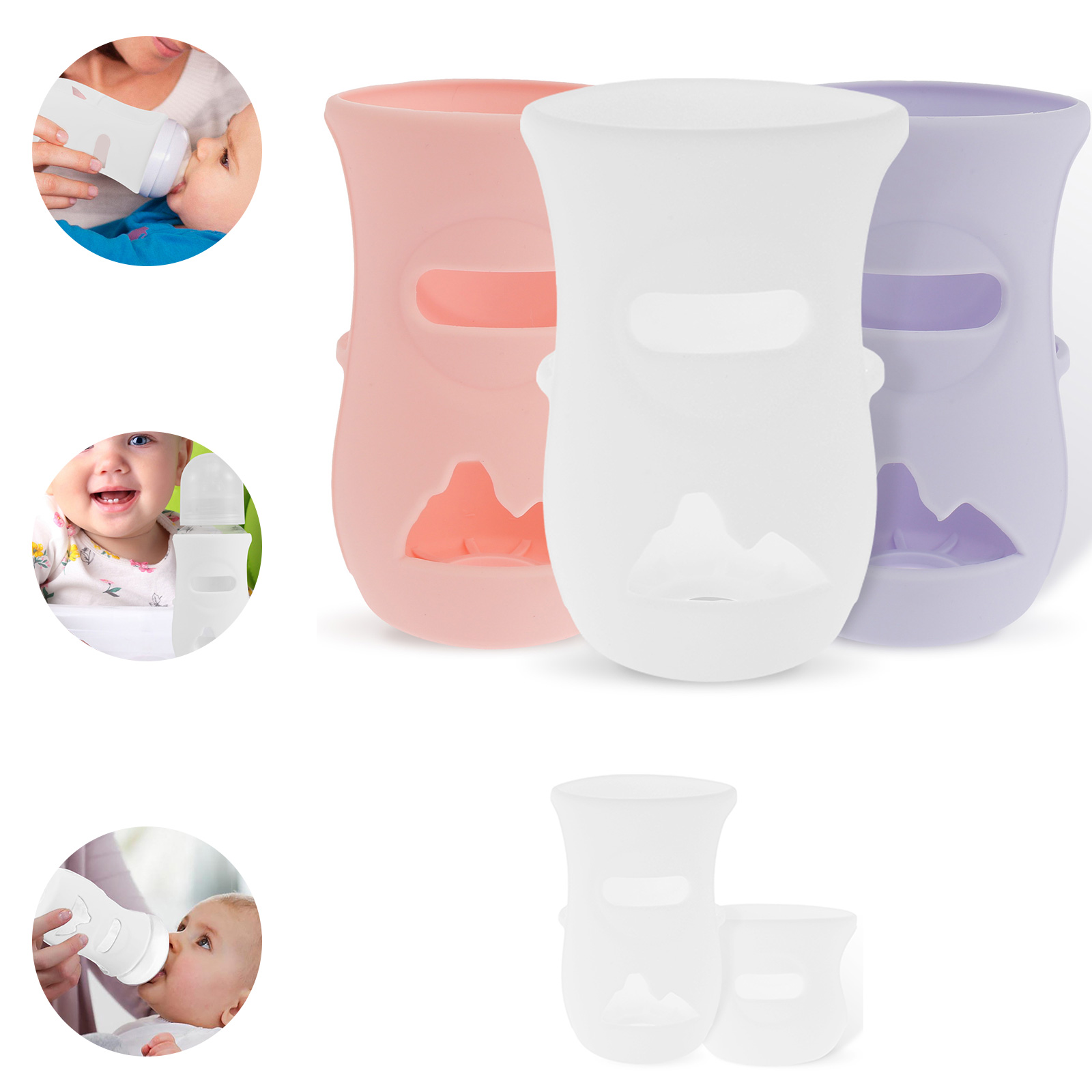 シリコンスリーブ シリコン哺乳瓶カバー 断熱ガラスボトル A - Baby Food Natural のレビューと価格