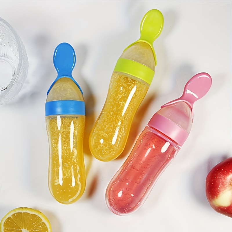 ベビー用シリコン製哺乳瓶、スプーン付き、3オンスの食品分配ス - Baby Food Zone のレビューと価格