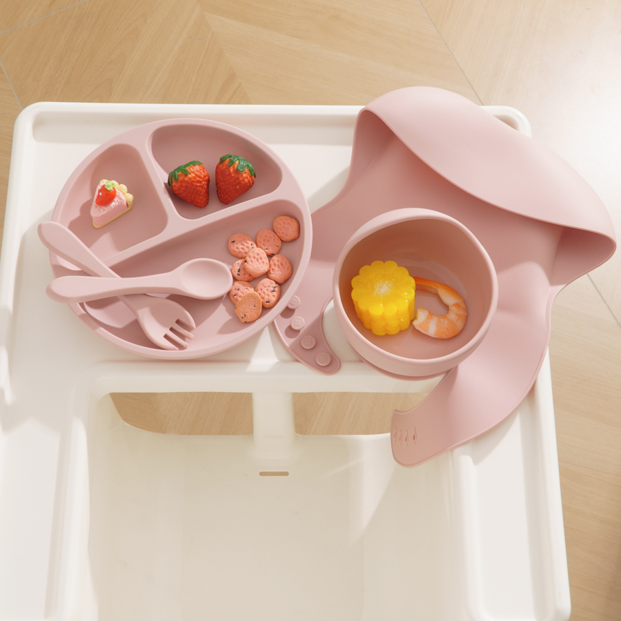 5 個ベビーシリコーン給餌セットラウンドダイニングプレート吸 - Baby Food Chart のレビューと価格