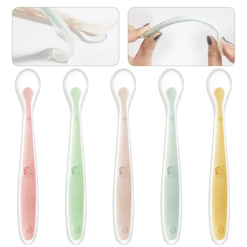 ソフトシリコンベビースプーン幼児補完食給餌トレーニングスプー - Baby Food Utensil のレビューと価格