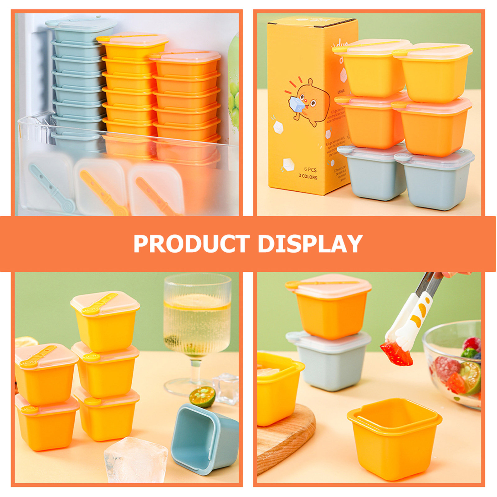 6個入りシリコン製アイスキューブ型セット、取り出しやすいノン - Baby Food Restaurant のレビューと価格