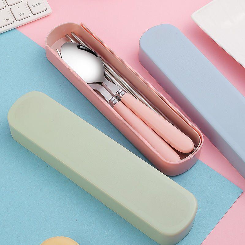 ステンレス鋼ポータブル学生食器アウトドア旅行弁当箱スプーンフ - Weaning Spoon Set のレビューと価格