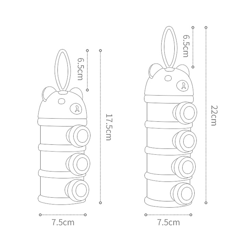 ストレージ 3/4 層ポータブル食品容器粉ミルクパウダーカー - Baby Food Zone のレビューと価格