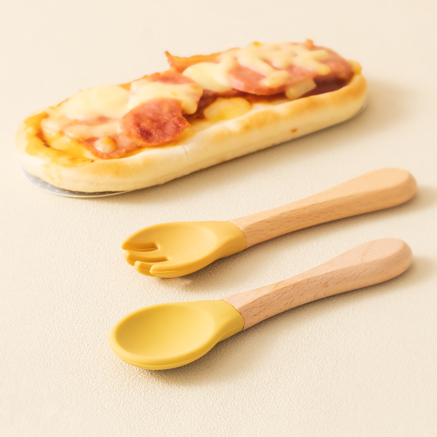 2 個ベビー学習スプーン食器セット食品グレードの木製ハンドル - Baby Food Category のレビューと価格