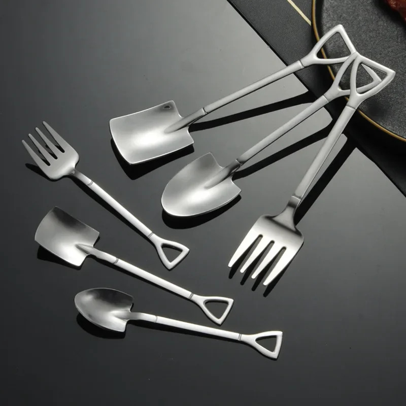 厚いシャベルスプーンステンレス鋼ティースプーンクリエイティブ - Weaning Spoon Set のレビューと価格
