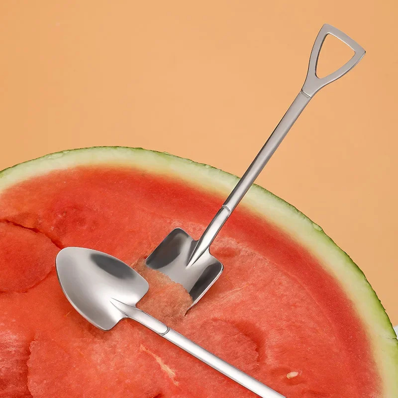 厚いシャベルスプーンステンレス鋼ティースプーンクリエイティブ - Weaning Spoon Set のレビューと価格