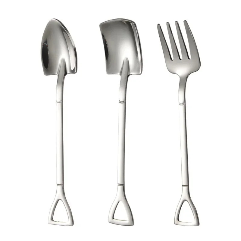 厚いシャベルスプーンステンレス鋼ティースプーンクリエイティブ - Weaning Spoon Set のレビューと価格