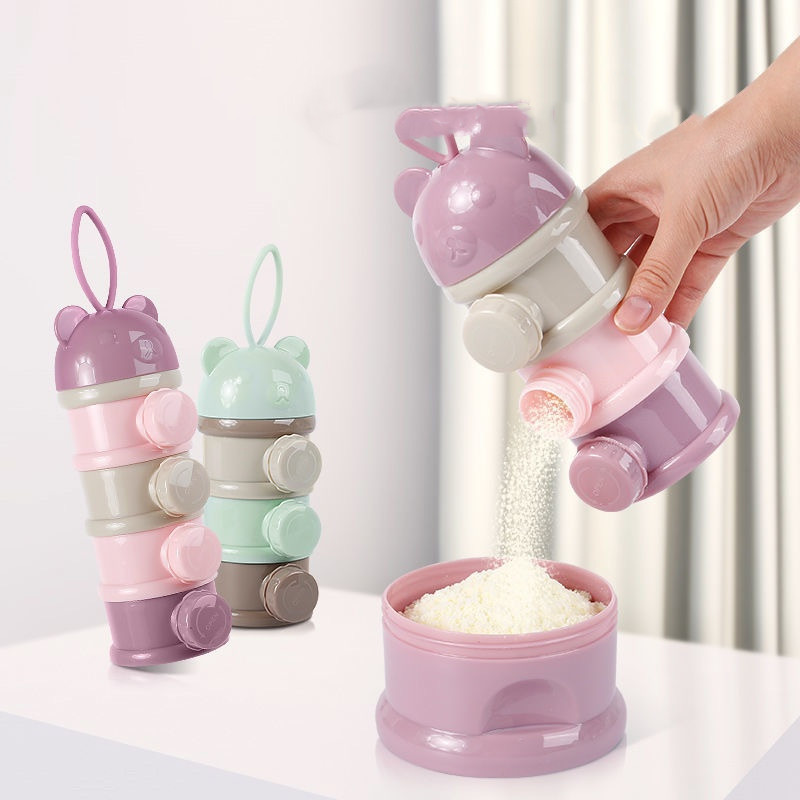 3/4 層ベアベビーミルクパウダーコンテナポータブル独立サイ - Baby Food Zone のレビューと価格