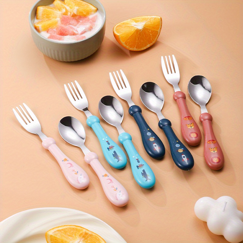 ステンレススチール製子供用カトラリー スプーン/フォーク ボ - Weaning Spoon Set のレビューと価格
