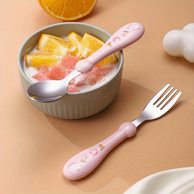 ステンレススチール製子供用カトラリー スプーン/フォーク ボ - Weaning Spoon Set のレビューと価格
