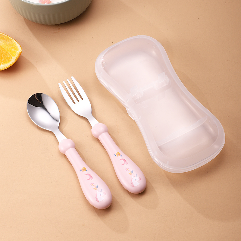 ステンレススチール製子供用カトラリー スプーン/フォーク ボ - Weaning Spoon Set のレビューと価格