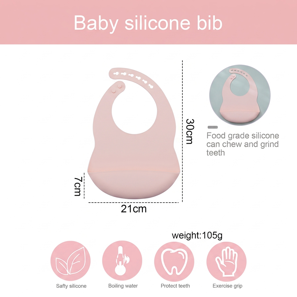 1pc 調節可能なベビーシリコンよだれかけ マルチカラー 食 - Baby Food Newborn のレビューと価格