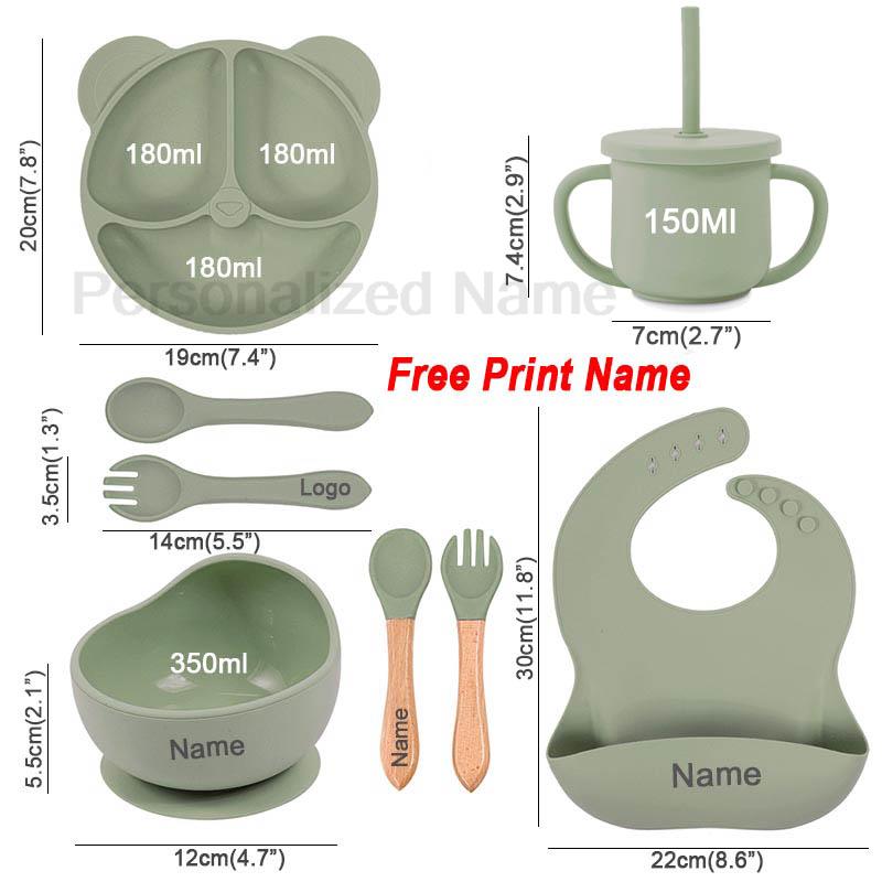 給餌セットシリコーンベビー吸盤ボウル皿プレート子供のためのク - Baby Food Utensil のレビューと価格