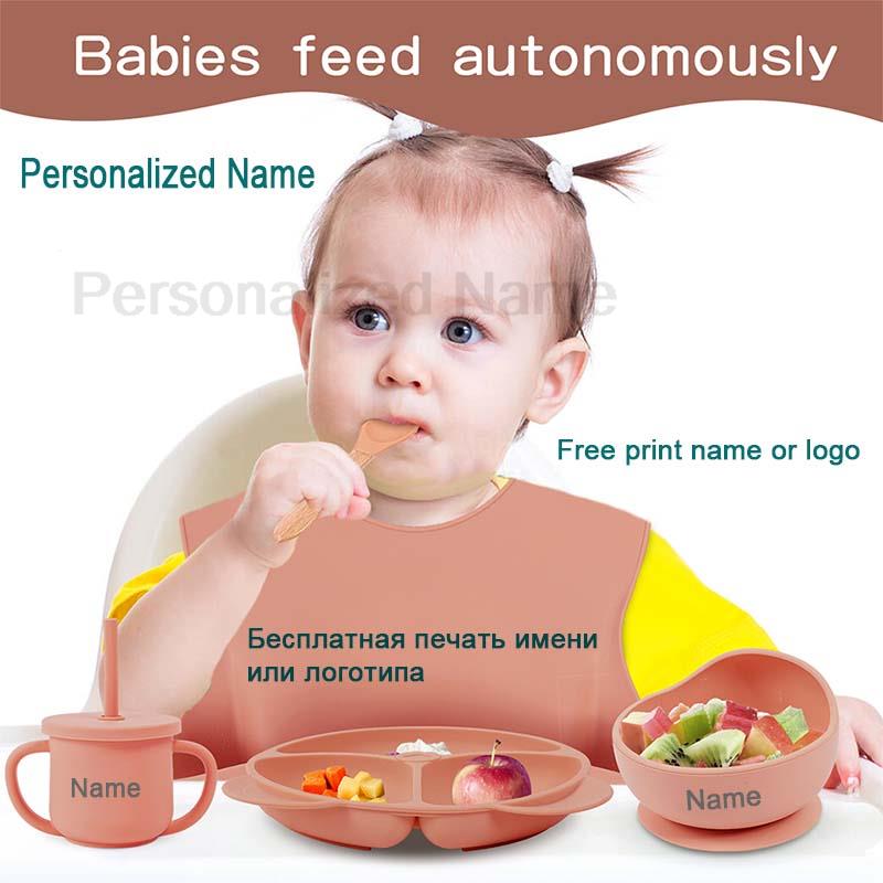 給餌セットシリコーンベビー吸盤ボウル皿プレート子供のためのク - Baby Food Utensil のレビューと価格